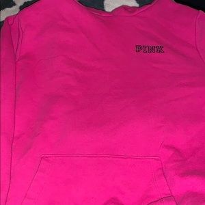 pink hoodie